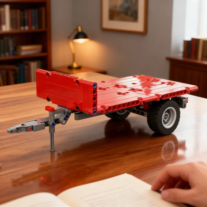 165pcs MOC Single Axle Flatbed Trailer LS Technical Model Building Blocks Architecture Toys Birthday Gifts Assemble DIY Idea Art