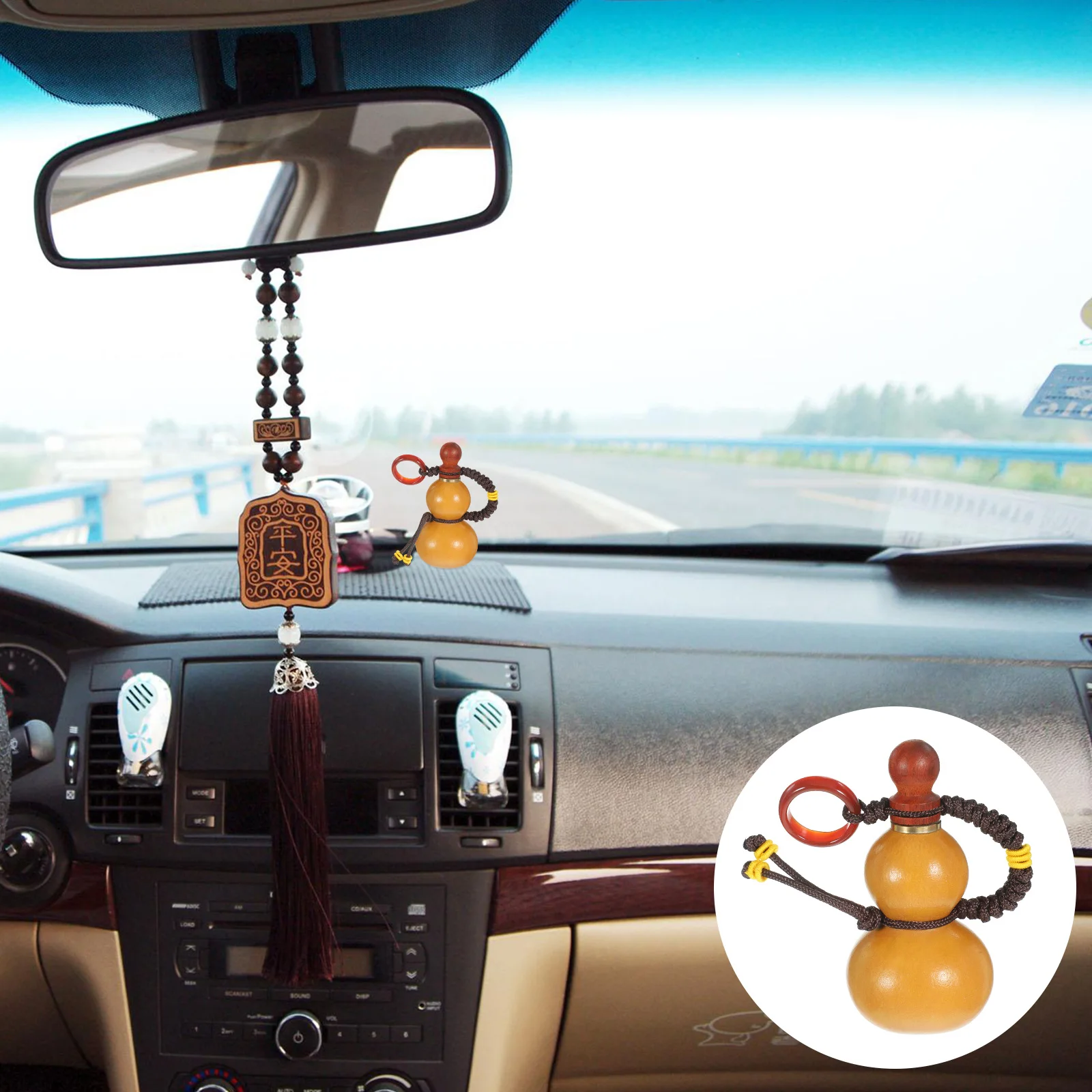 

Mini Natural Decoration Dried Car Keychain Pendant Bag Key Chain Decor Hanging Home Accessories Wooden Interior