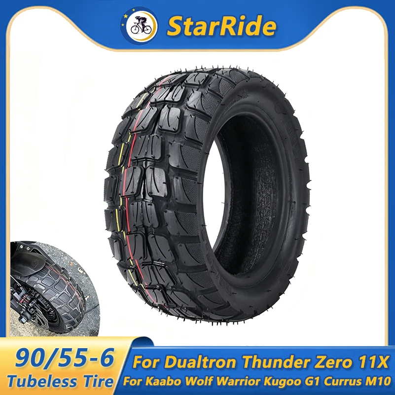

90/55-6 Off-Road Tubeless Tire for Dualtron Thunder Zero 11X Kaabo Wolf Warrior Kugoo G1 Currus M10 Electric Scooter Vacuum Tyre