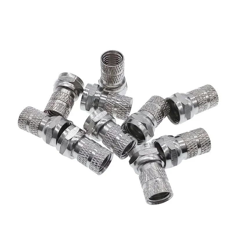 10PCS 75-5 F Type Coaxial Cable Connector Plugs Brass materials singnal Line connectors F connector