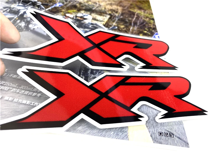 XR logo decal Motorcycle Fuel Tank Side Panel Rim Helmet moto Reflective sticker decal For Honda XR100 XR100R XR185 XR200 XR200R