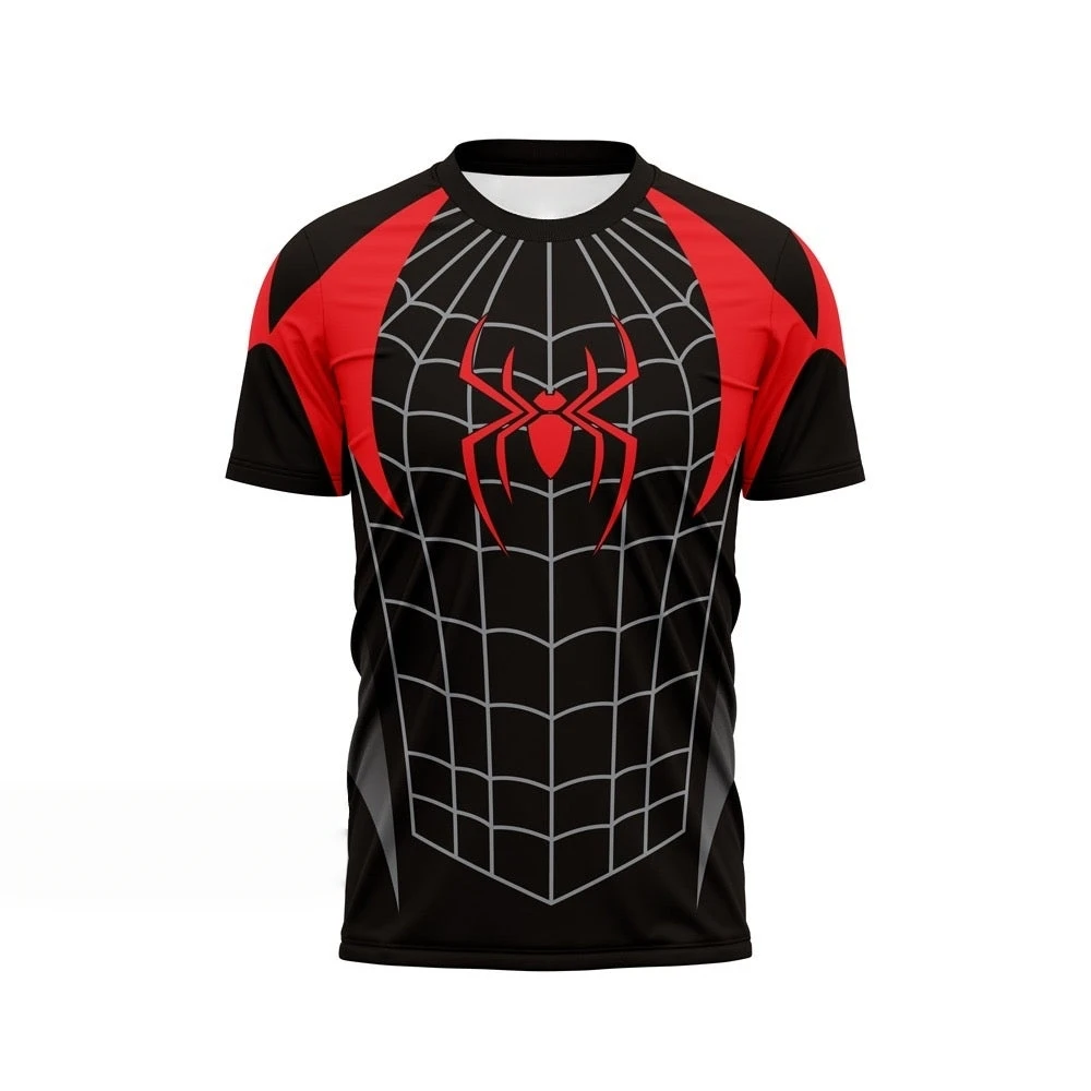 T-shirt de sport à manches courtes pour homme, motif toile d'araignée, séchage rapide, imprimé 3D, idéal pour la salle de sport, l'entraînement, respirant, décontracté, style streetwear