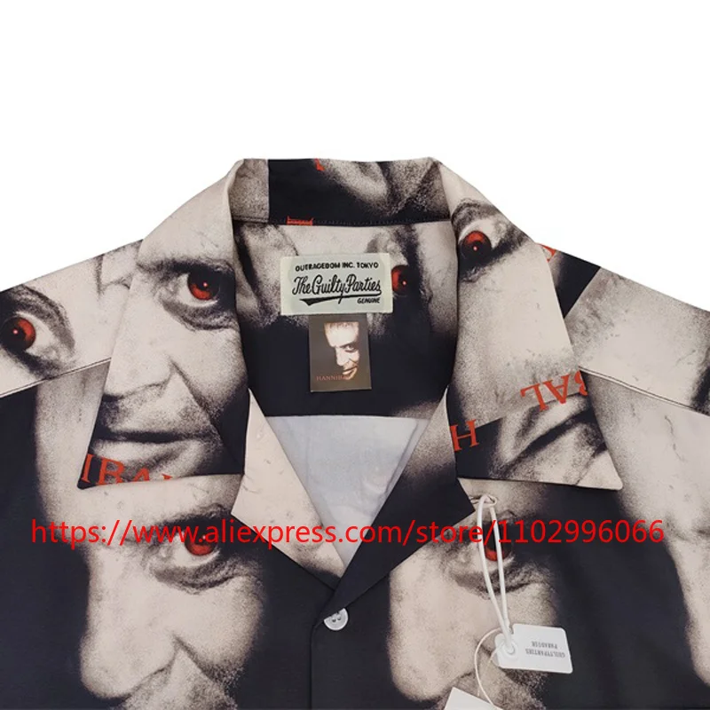 High-quality Men's Shirt Classic Graffiti Pattern Print Summer Style Hawaiian Theme Wacko Long-sleeved Shirt