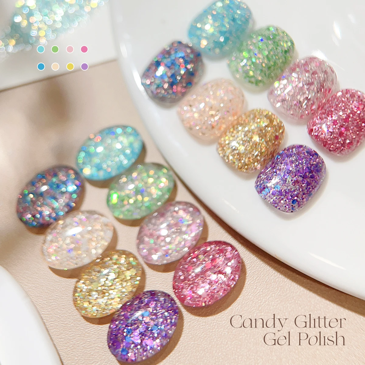 XEIJAYI 8 قطعة 15 مللي الحلو الحلوى بريق جيل للأظافر مجموعة شبه دائمة مسمار الفن نقع UV LED صالون الأظافر لتقوم بها بنفسك صالون الأظافر هلام #4