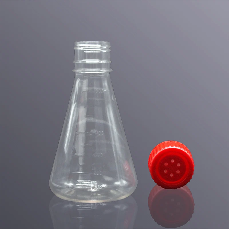 LABSELECT Triangular cell culture flask, 250mL/500mL/1000mL, Polycarbonate breathable cover