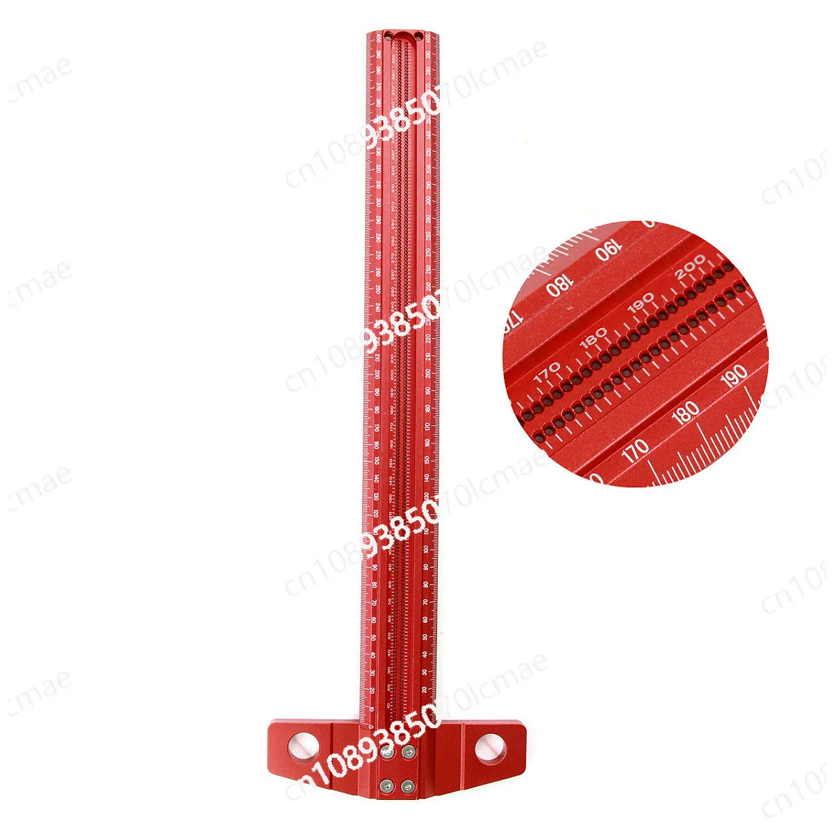 Aluminum Alloy Woodworking Line Scriber T-type Ruler 1mm Hole Crossed Ruler 300/400/500/600mm Multi-function Marking Gauge