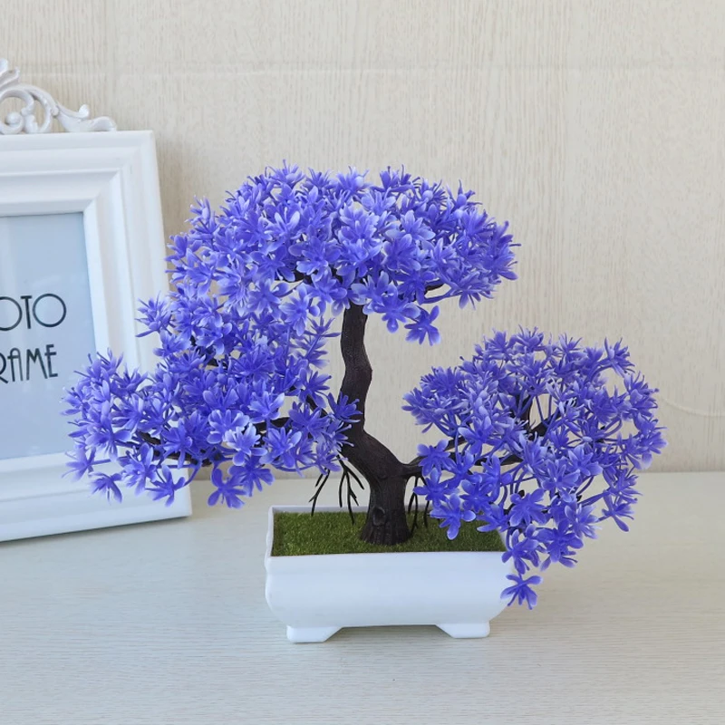 Eye catching Artificial Potted Plant, Plastic GuestGreeting Pine with Pot, Realistic and Vivid Decoration for Home Office Shop