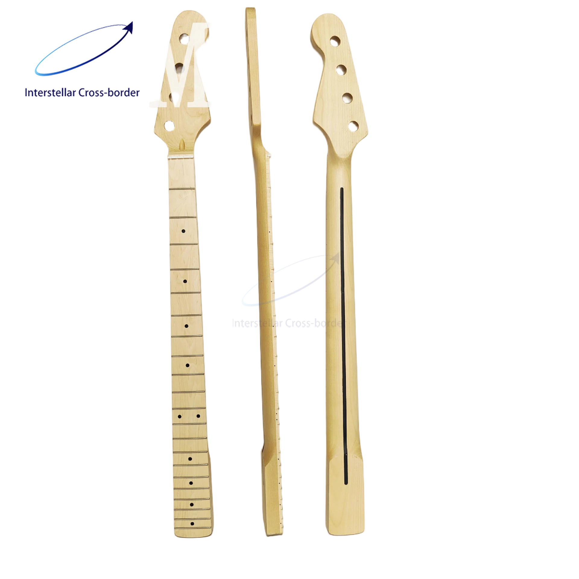 Compatible Electric Bass Neck PB 21 Frets Maple Wood Finished Handle 3 Colors Easy Install Stable Structure Smooth Frets