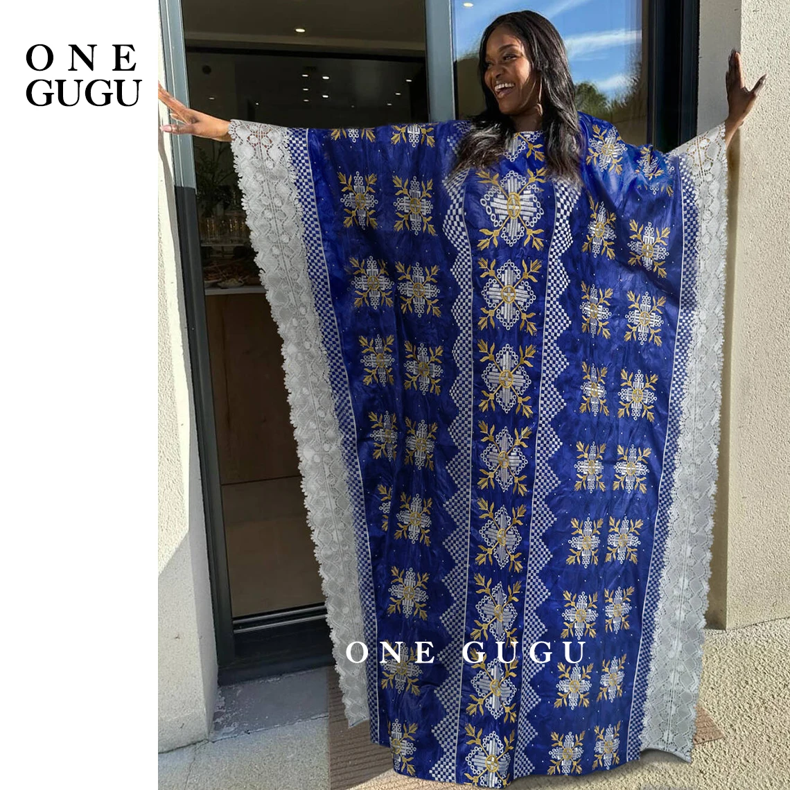 Nigerian Bazin Riche Dashiki Boubou Party Dress Royal Blue African Traditional Wedding Dress Brocade Basin Rich Boubou