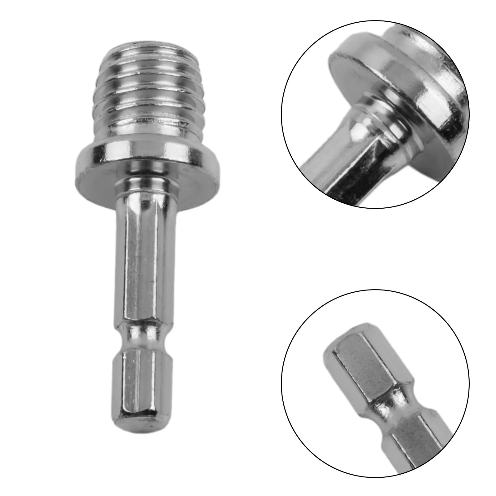 Drill Adapter With Hex Shank And For M14 Thread For Mechanical Interface Between Electric Drill And Polishing Disk