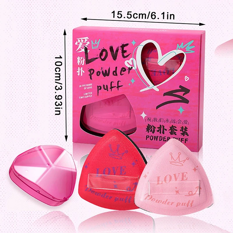 [3Pcs/set Makeup Foundation Sponge Triangular Cushion Sponge Wet Dry Dual Use Soft High-quality Puff Cosmetics Applicator Tool