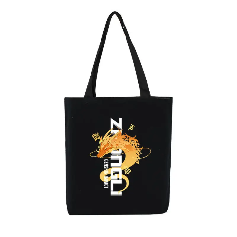 Genshin Impact Merchandise Shoulder Anime Backpack Maple Leaf Wanyue Keqing Canvas Bag Ani