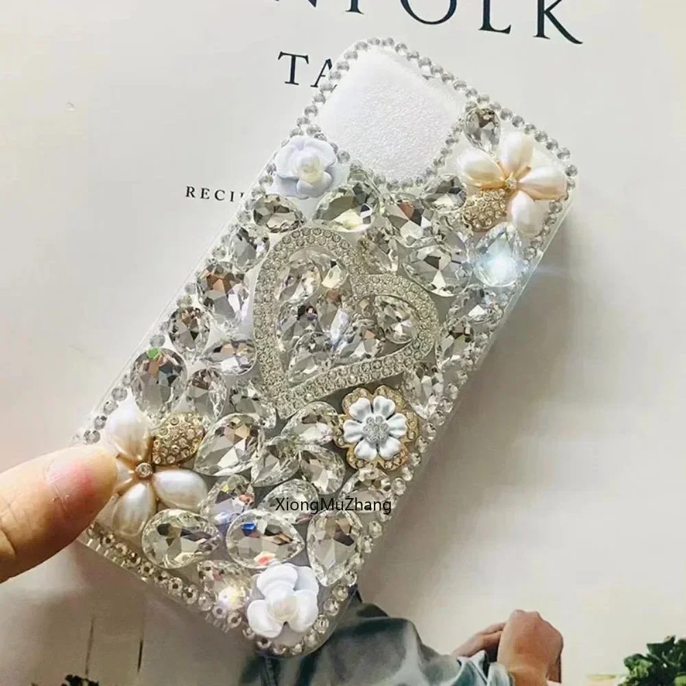 

Luxury Love Heart Rhinestone Crystal Custom Case for OPPO Find X8 Pro X7 Ultra X6 X5 Pro X2 X3 Neo Lite F19 Pro F21 F23 F25 F27