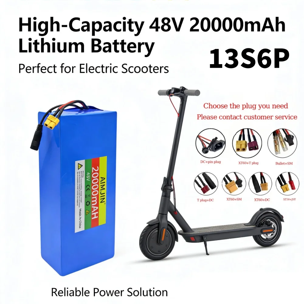 

13S5P Battery Pack 48V 100Ah 18650 Lithium Built-in Intelligent BMS For 500-1000W electrical machinery+charger