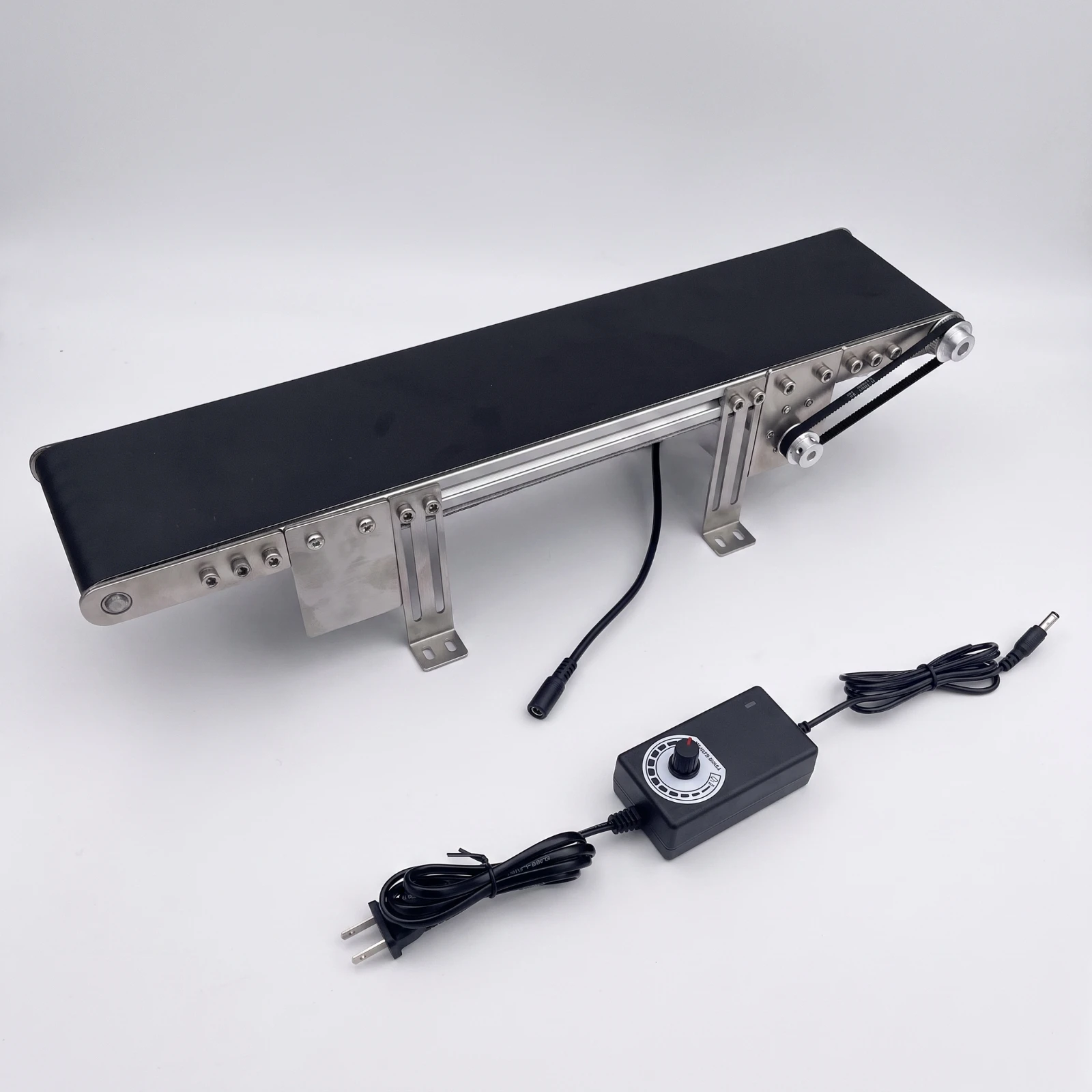 Desktop Conveyor Belt with Speed Controller Small Mini Conveyor Belt with Speed Controller Stepless Wear-Resistant for Makers