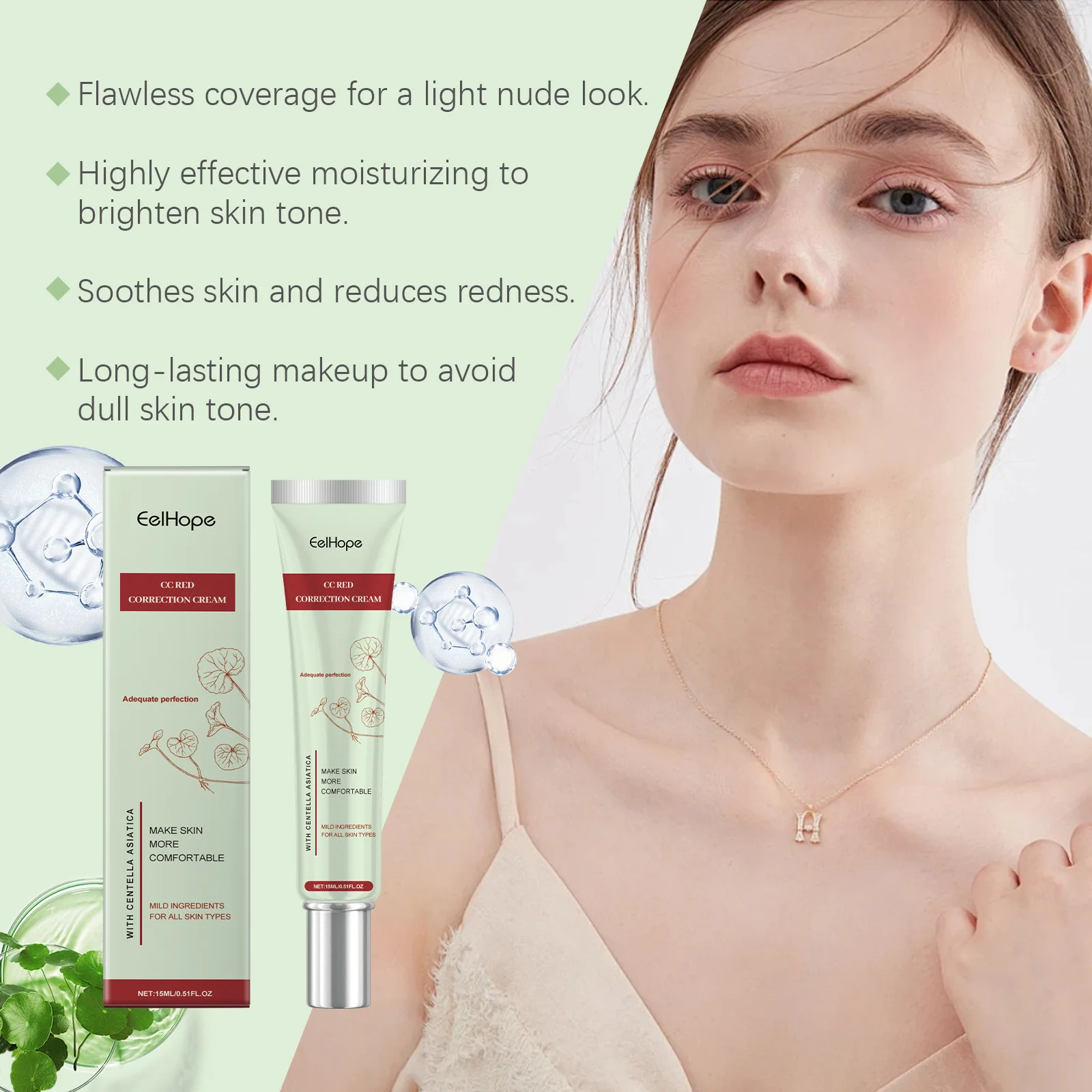 Cc Cream Foundation Brighten Skin Tone Even Skin Tone Natural Nude Makeup Hydrating Concealer Foundation Whitening Face Cosmetic