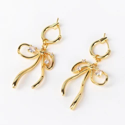 Delicate Bowknot Heart Hoop Earrings For Women Girl Elegant Fashion New Jewelry Bosom Friend Gift Party серьги женские