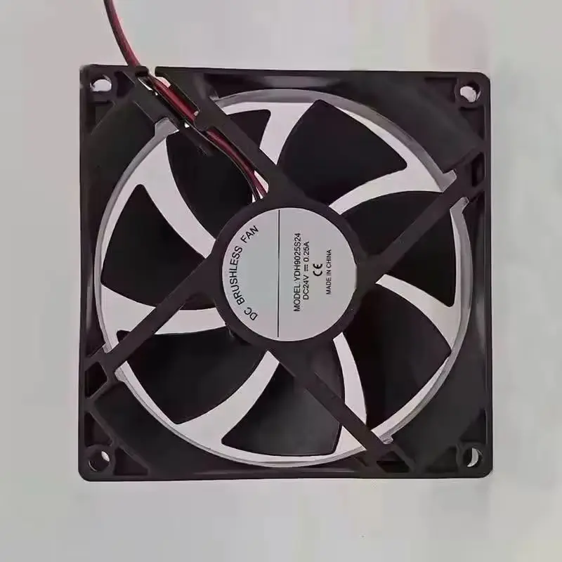 dc-24v-025a-新しい-ydh9025s24-1-個サーバー冷却ファン-90x90x25mm-2-線式