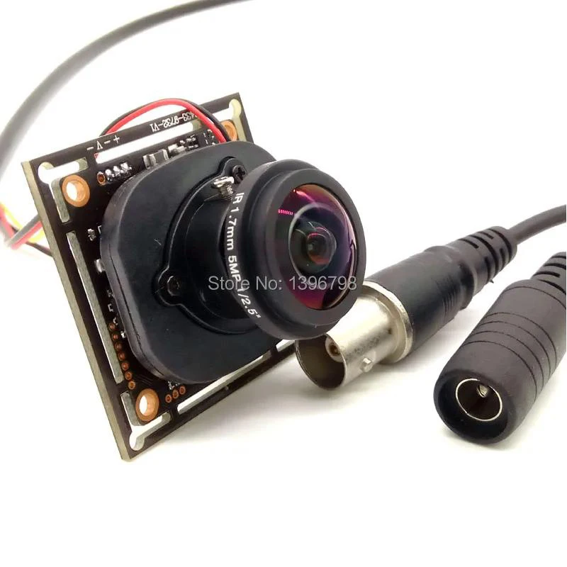 PU`Aimetis 4 em 1 1.0MP Câmera panorâmica Lente olho de peixe Vista de 360 graus Câmera 720P AHD IR ODS/Cabo BNC