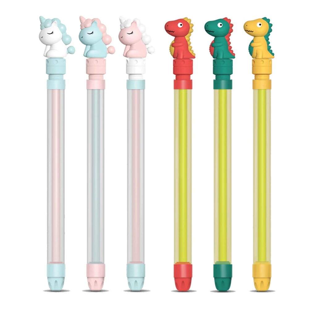 Children Water Cannon Summer Unicorn Hand Pull Firework Water Gun Dinosaur Water Spray Stick Swimming Pool Party Toy AC64