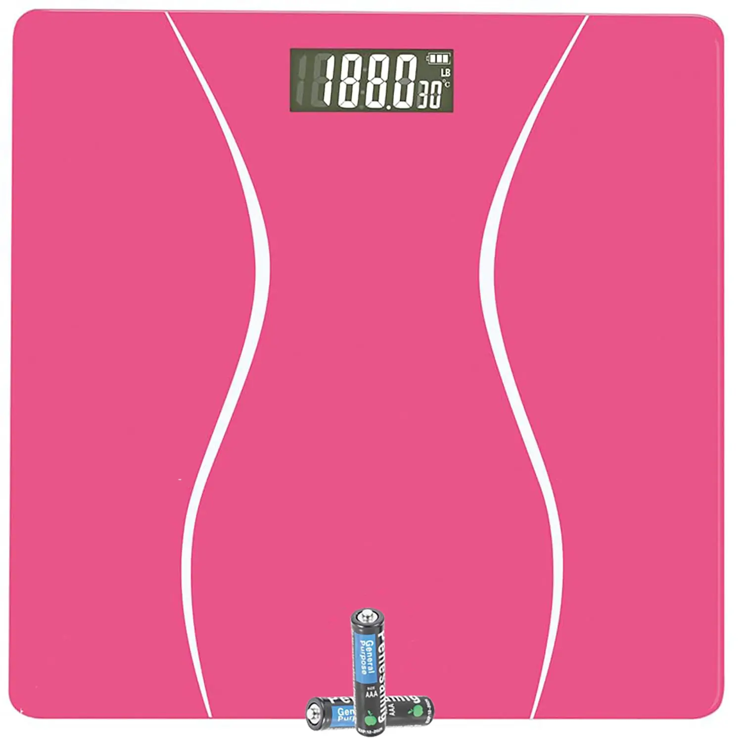 

Digital Bathroom Scale for Body Weight, Pink, 400LB/180KG with LB/KG Units
