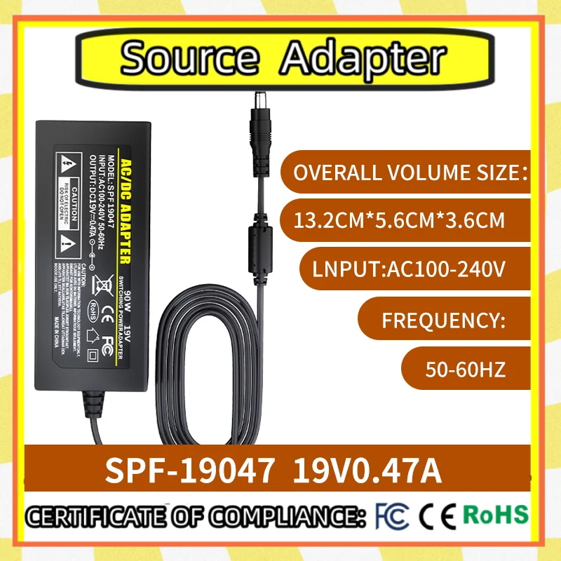 

1PCS AC100-240V DC SPF-19047 19V4.74A power adapte Suitable for LED light strips, lights, cameras