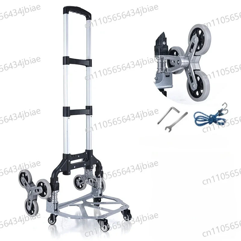 Shopping Trolley Cart  Aluminum Folding Climbing Stairs Cart Outdoor Portable Lightweight Step Climbing Travel Folded Trolleys