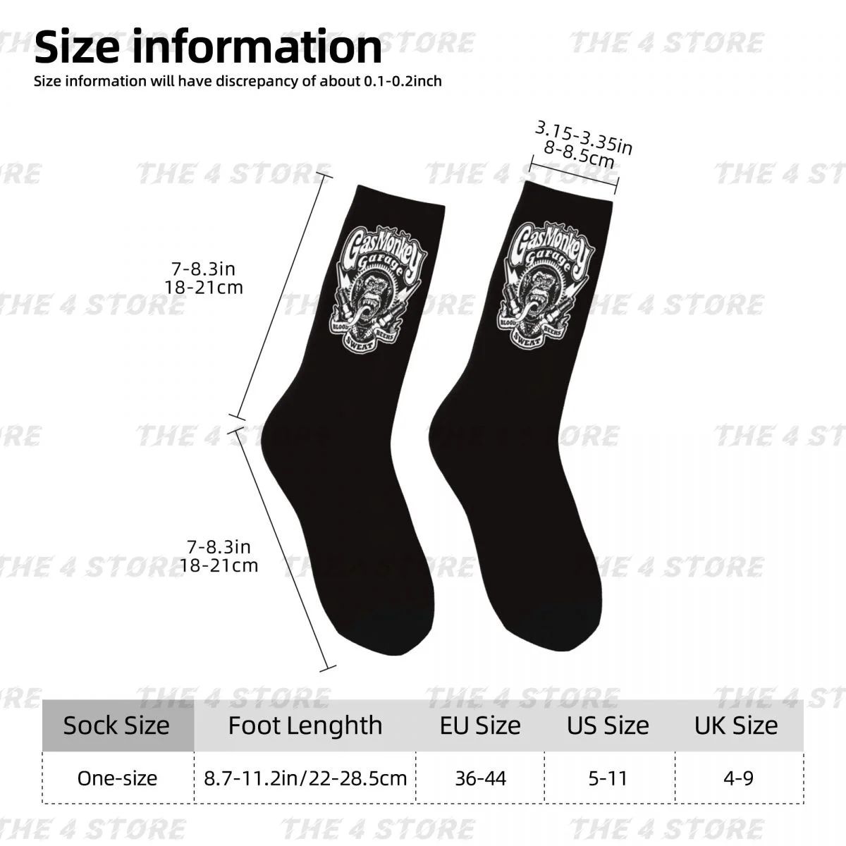 G-Gas Monkeys Garage Hochelastische Polyesterfaser-Drucksocken für Männer und Frauen, anwendbar im ganzen Jahr, Ankleidegeschenk