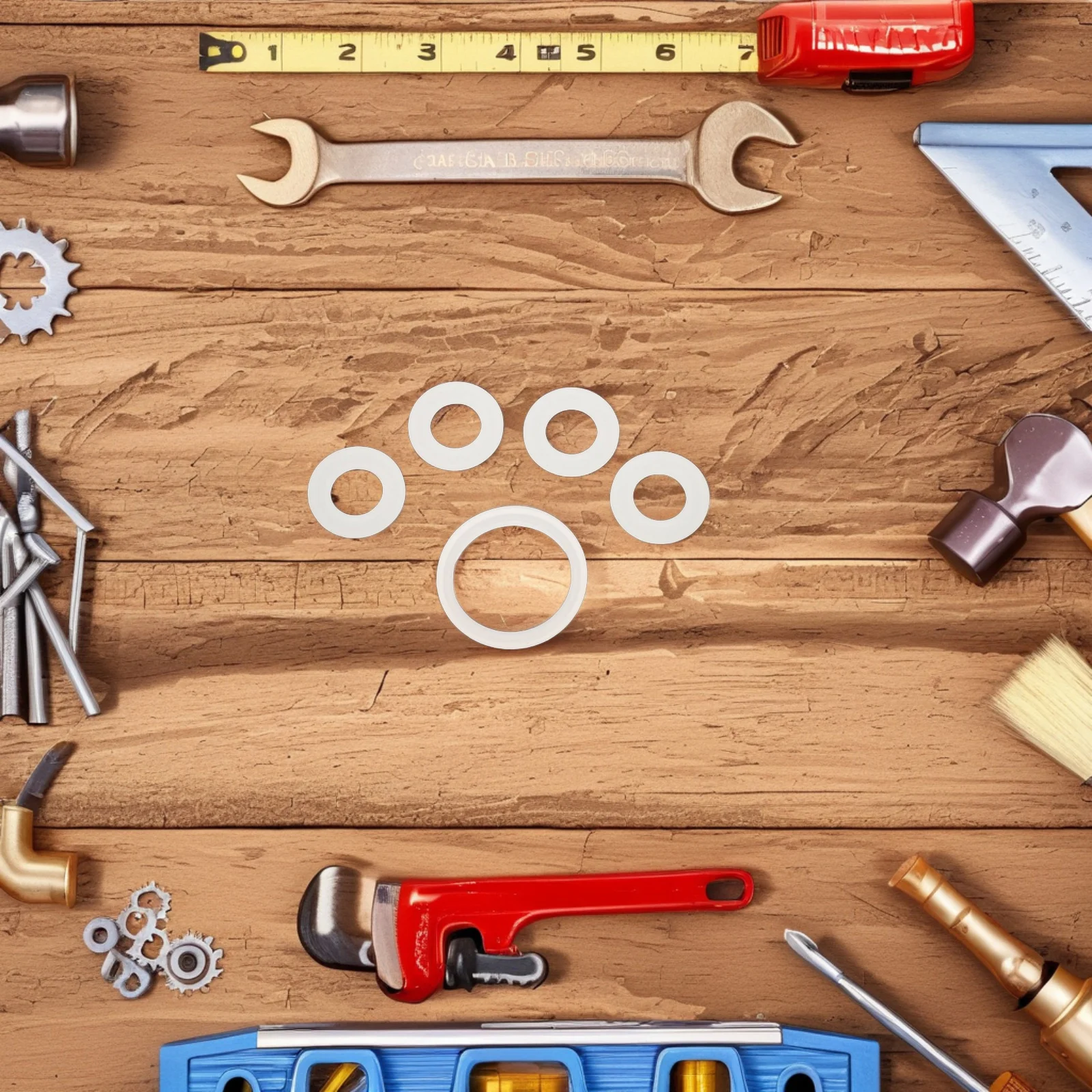 

5Pcs Connector Seal Gaskets Replacement Set for Air Pump Valve Rubber Washers for Portable Air Pumps Compressor Tube Repair Kit