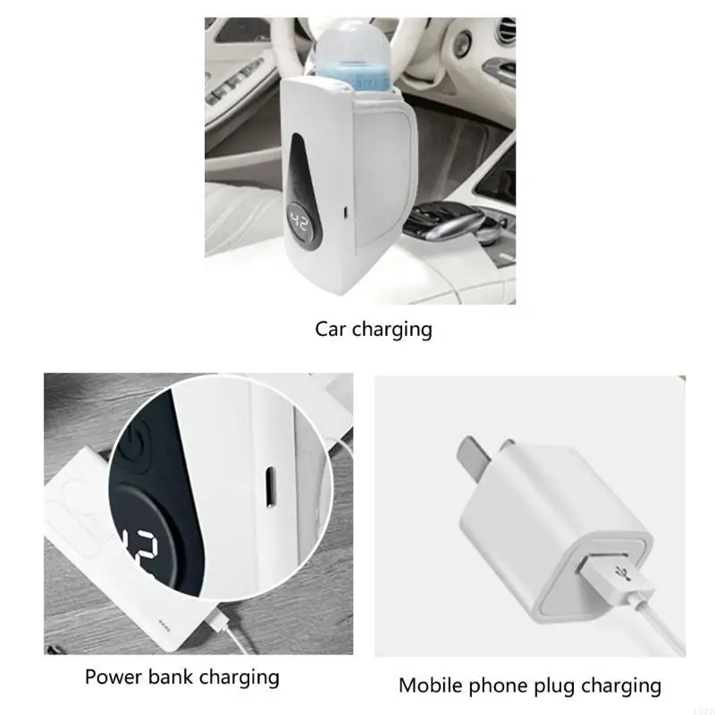 Comodo scaldabiberon da viaggio per neonati, custodia per biberon con controllo avanzato della temperatura per genitori L8RB