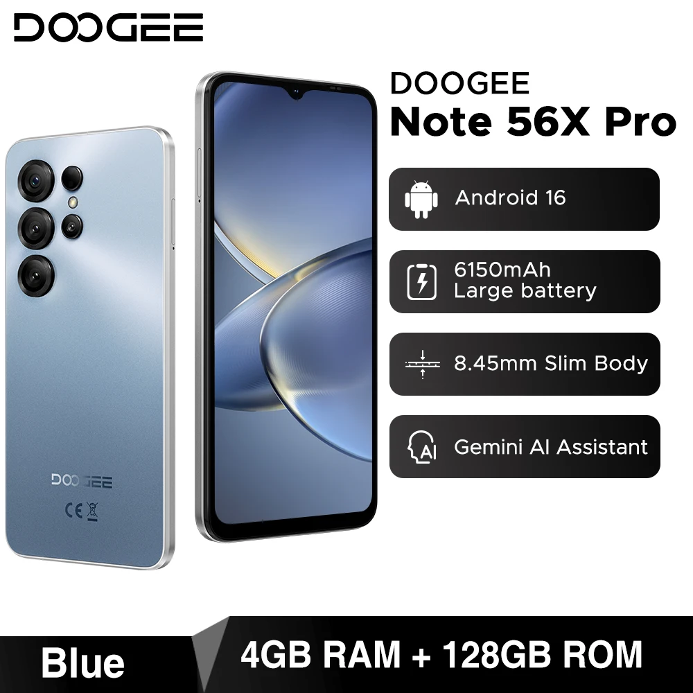 DOOGEE Note56 X PRO 5G 携帯電話 8.45mm 薄型ボディ 6150mAh