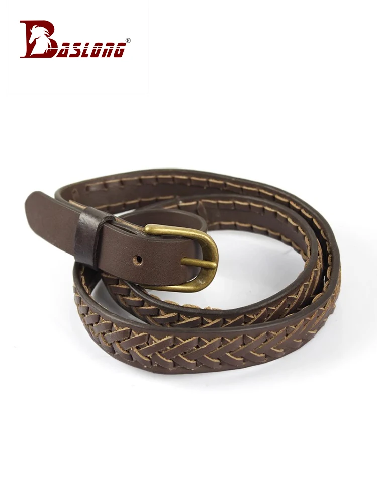 Equestrian Riding Belt, Western Cowboy First Layer Cowhide Hand-Woven Knight Clothing 266.4cm Dragon