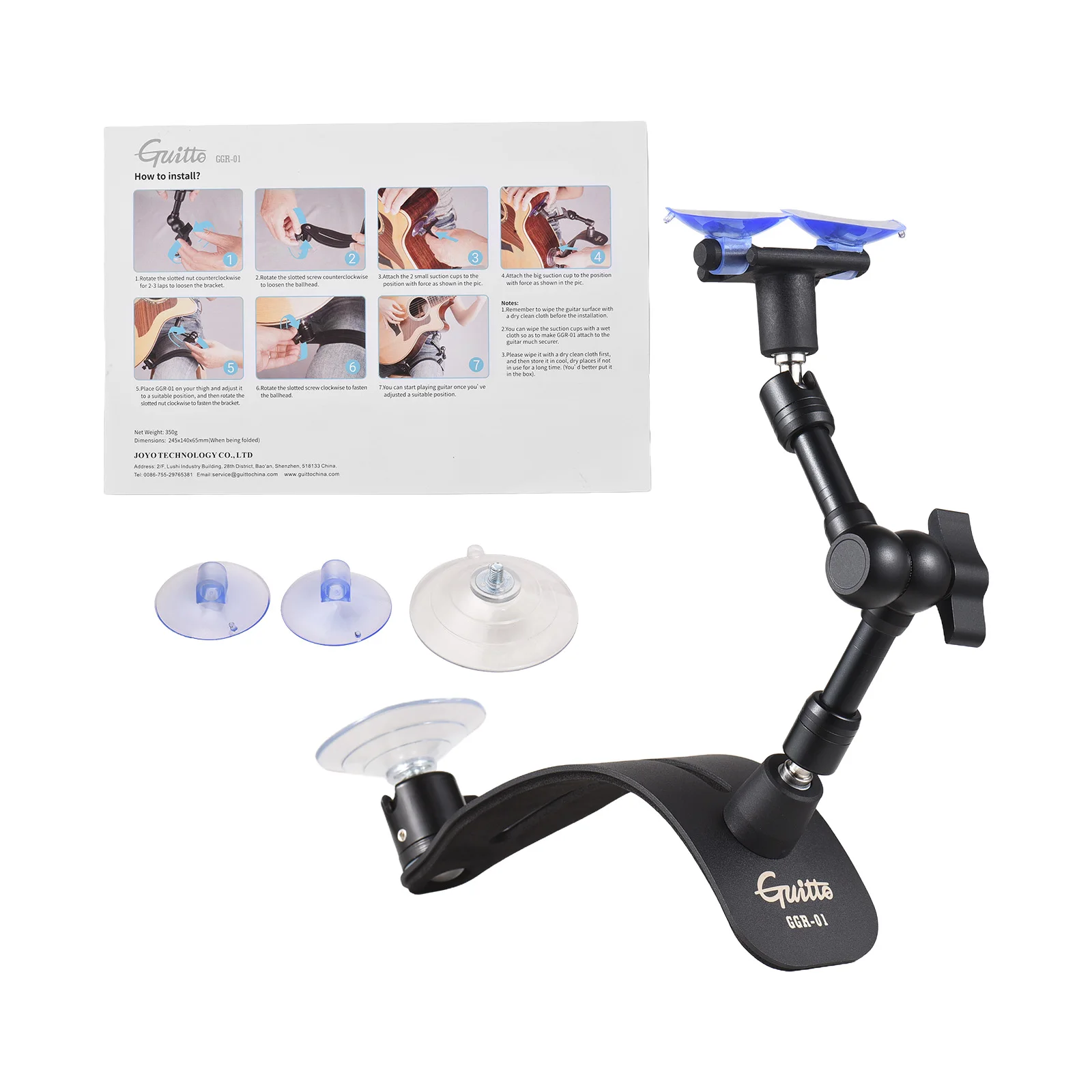 Guitar Support Rest Leg Bracket Suction Cup Mount Aluminum Professional Guitar Leg Stand Lightweight Foldable