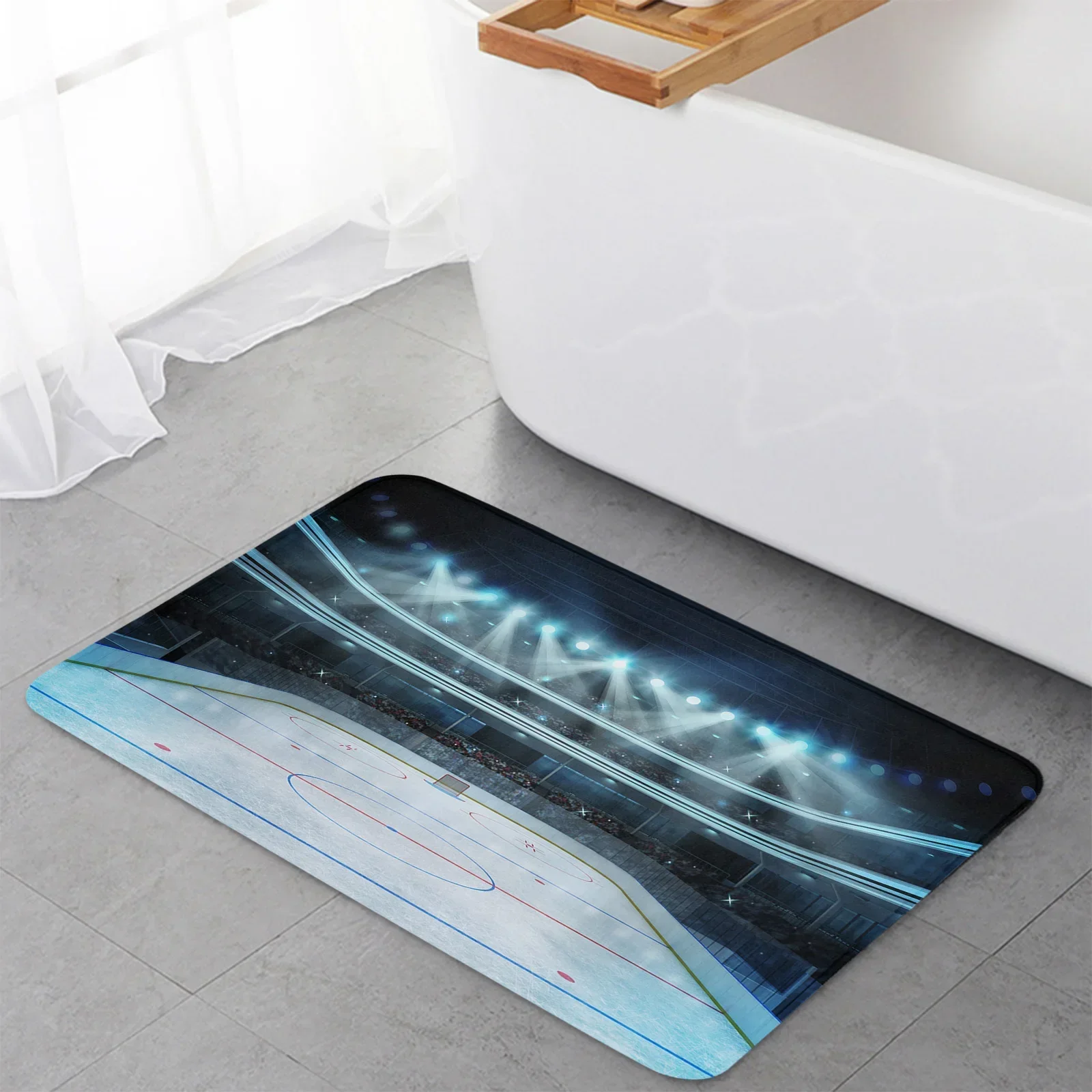 Ice Hockey Field Floor Mat Entrance Door Mat Living Room Kitchen Rug Non-Slip Carpet Bathroom Doormat Home Decor