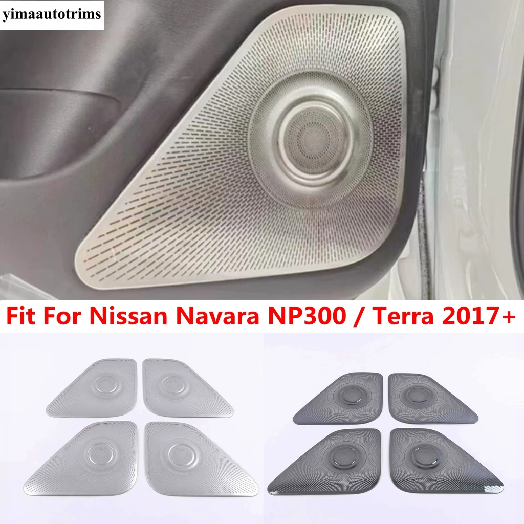 

Car Door Speaker Loudspeaker Sticker Cover Trim For Nissan Navara NP300 / Terra 2017 - 2021 Stainless Steel Interior Accessories