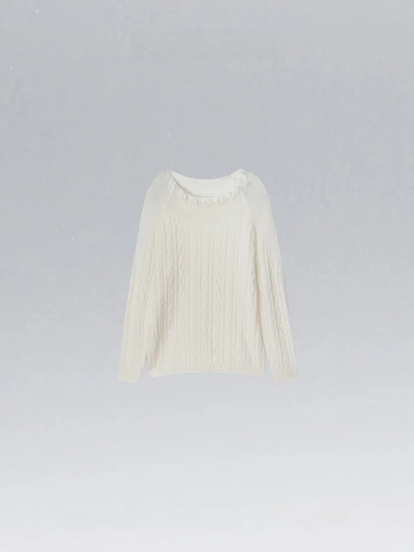 

Lazy Sparkling Wool Blend Knitwear Women's Overhead Sweater Fine Glitter Early Autumn Faion Dedm•Studio 2025