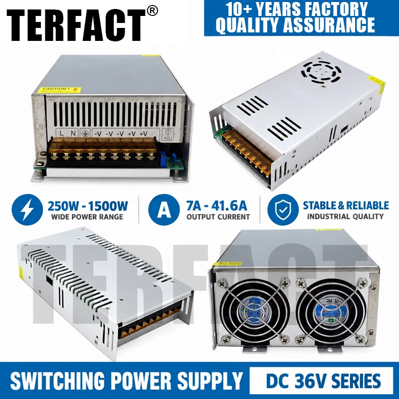 36V switching power supply AC 110V-220V 250W 360W 500W 800W 1000W power supply Led lamp with transformer 7A 10A 20A 33.3A 41.6A