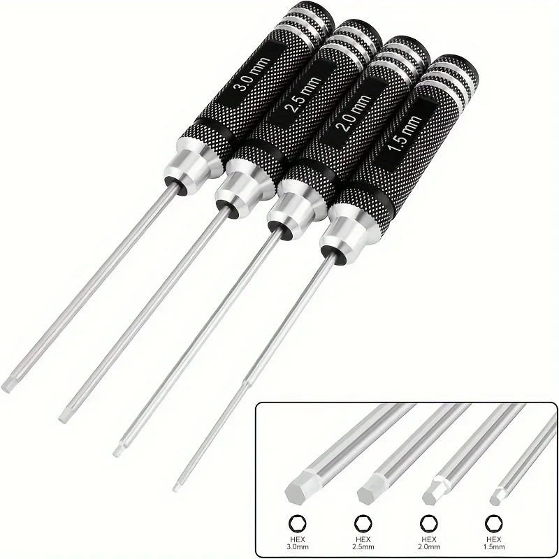 Schraubendreher-Set mit Innensechskant, 1,5 mm, 2,0 mm, 2,5 mm, 3,0 mm, hochgeschwindigkeitsstahl, superharte Kombination, spezielles Wartungswerkzeug