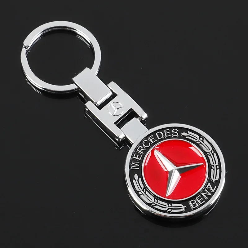 Car Emblems Keychain Metal Keyring Key Pendant Anti-Loss Accessory For Mercedes Benz AMG W204 W205 W211 W212 W213 W201 W210 W126