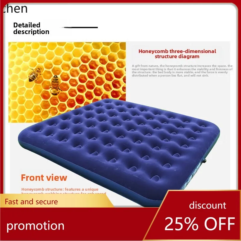 Hxl air mattress flocked inflatable mattress outdoor camping portable inflatable pad