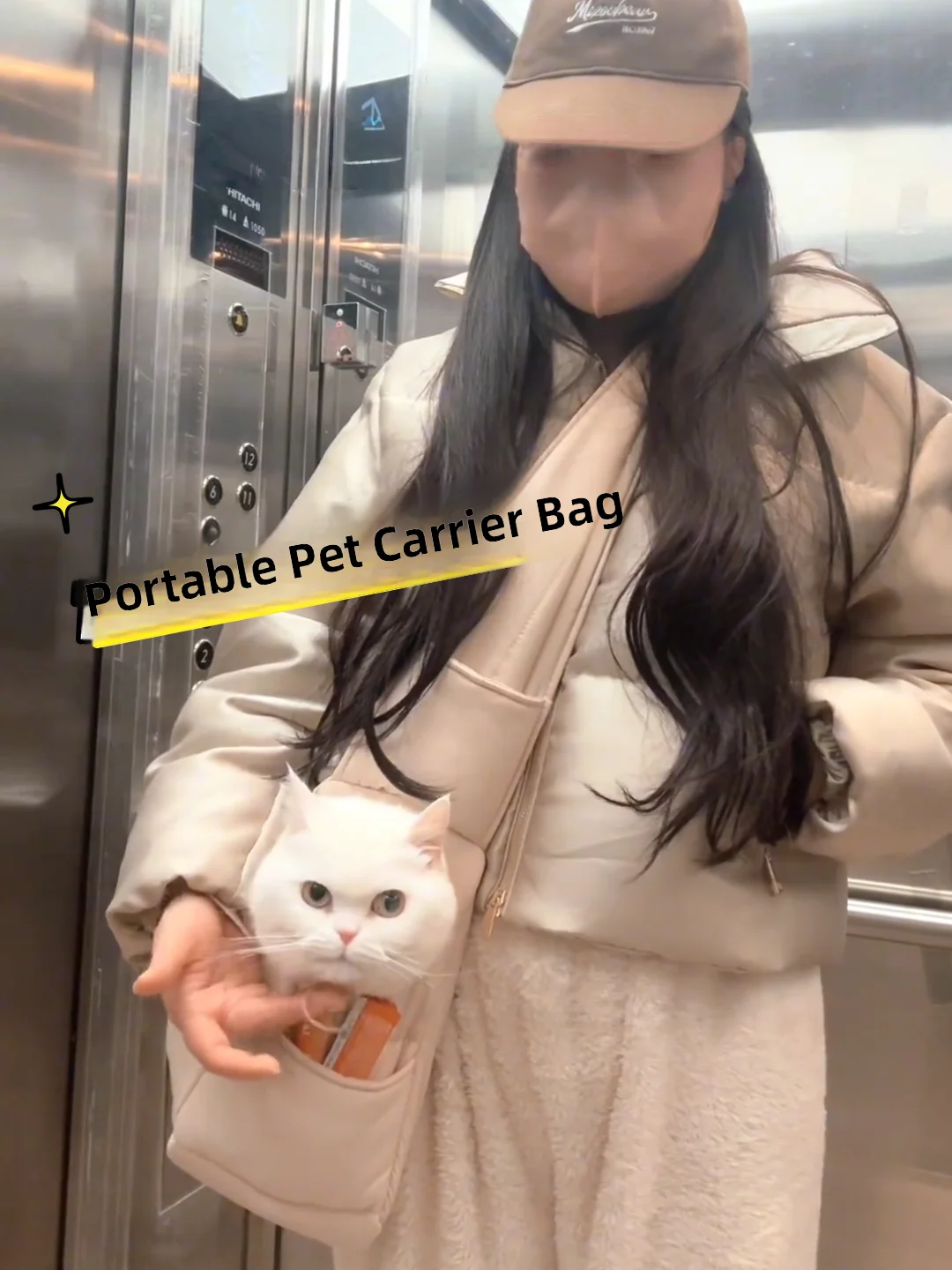 

Портативная сумка Легкая сумка для домашних животных Сумка через плечо Супер большое пространство Дышащая моющаяся сумка на одно плечо для прогулок