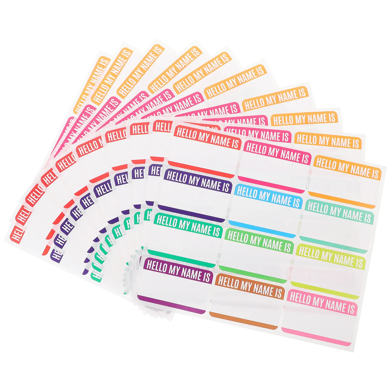 

10 Sheets Blank Name Stickers Sorting Tags Vinyl Adhesive Label Stickers for Office Home School Organization Colorful Name Tag