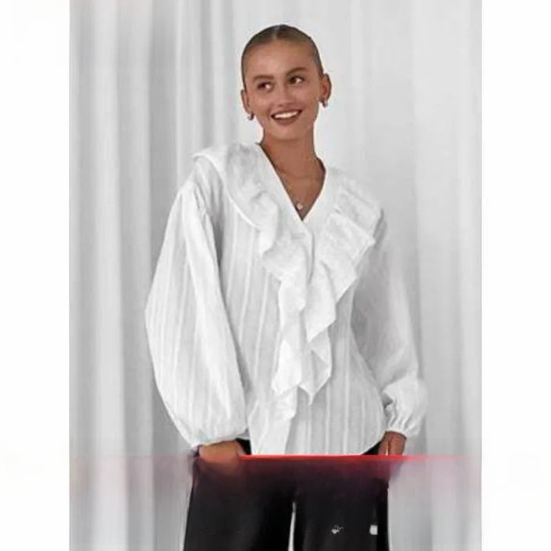 

Женские комбинезоны French Pure Cotton V-ne irt для поездок на работу Sle Long Sve oulder Paded Regular Thin Color Not Easy to De...