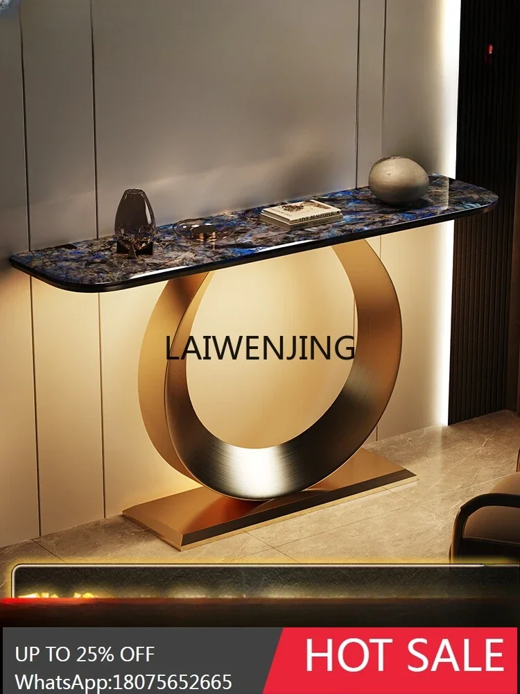 

light luxury home rock slab entrance door case strip table decoration table