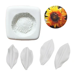 Kinds of Sunflower Petal & Core Veiner Silicone Mold Fondant Clay Resin Gumpaste,Sugarcraft Clay Moldes De Silicona Mould  M2079