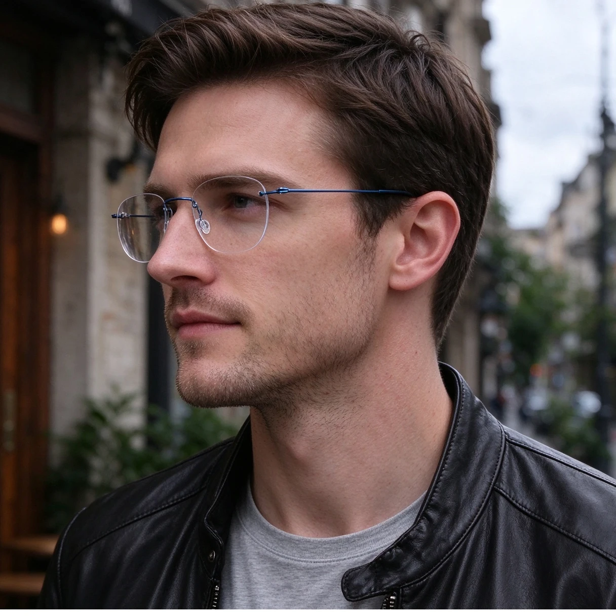 New Denmark Square Rimless Eyeglasses 2525 Thin Titanium Ultralight 5g No Screw Frameless Spectacles Gold Wire Small Face Frames