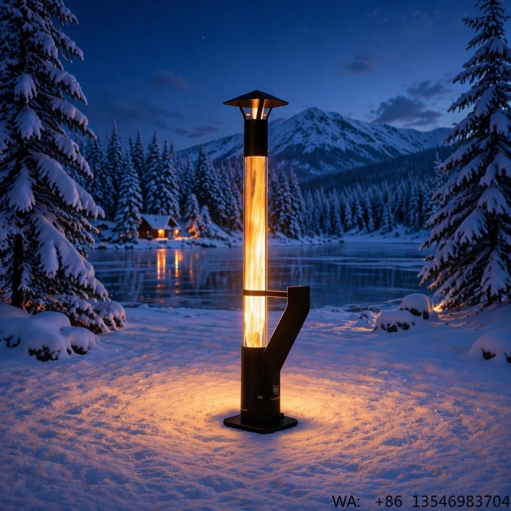 Large Heating Area Modern Biomass Rocket Pellet Heater Stainless Steel Outdoor Fireplace Patio Heaters