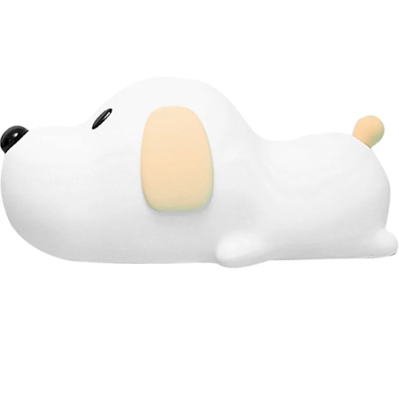 DhydrWang-Lampe à capteur tactile aste pour enfants, chiot en silicone à côté de la veilleuse, gradation créative, lampe de chevet mignonne pour chambre à coucher