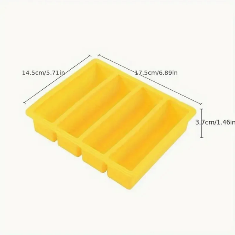 1pc Silicone Freezer Tray Soup 4 Cubes Storage Box Food Container Freezing Molds With Lid Frozen Packaging Box 4 Cells Organizer