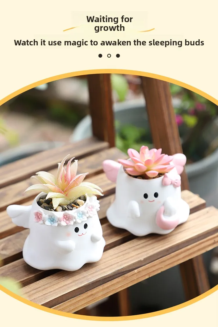 Halloween Angel Funny Halloween Plant Potted Plant Decoration Cartoon Creative Shape Succulent